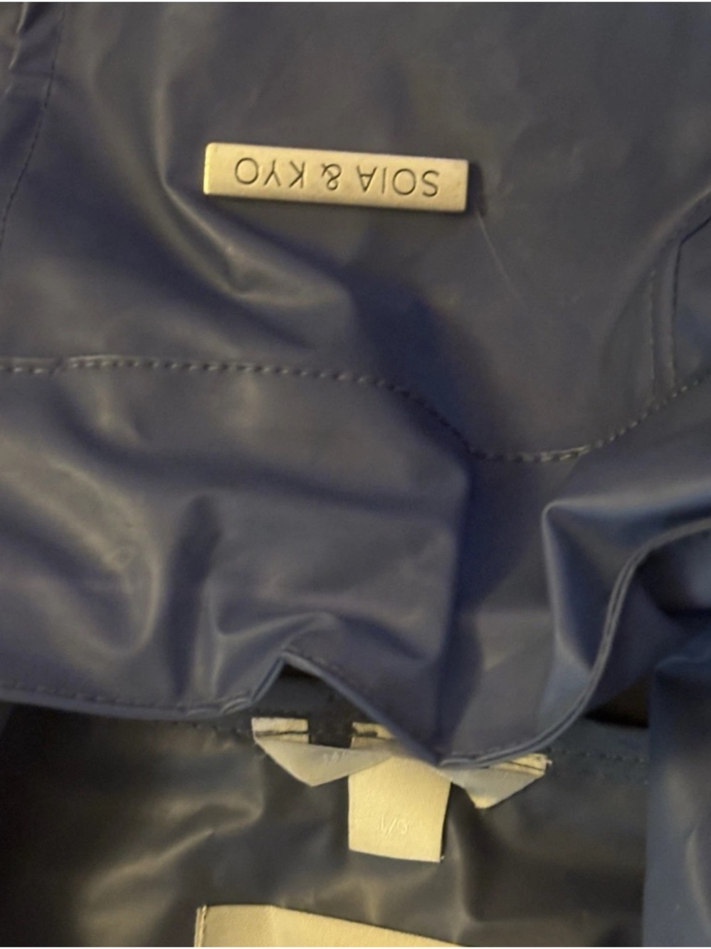 Soia & Kyo Montella Mid Length Blue Rain Jacket- M - Picture 4 of 12